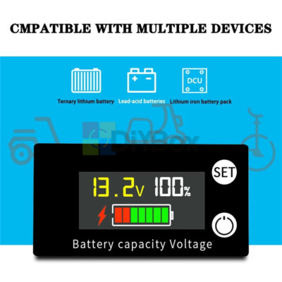 Digital 6133A LCD Voltage Meter DC8-100V Voltmeter Battery Power Dual Display