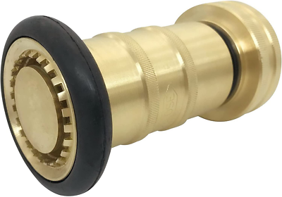 QWORK 1-1/2" NST/NH Brass Fire Hose Spray Nozzle, Heavy Duty Fire Equipment, Industrial Jet Fog Nozzle 85 Gpm 100 Psi - View #3