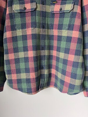 Supreme Waffle Plaid Hooded Shirt - Size Large - Mulitcolor - NEW