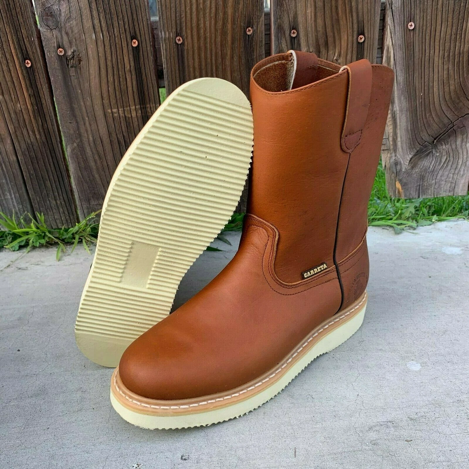 Men's Work Boots light WEIGHT Pull On Leather ROUND TOE Boots BOTAS TRABAJO 315