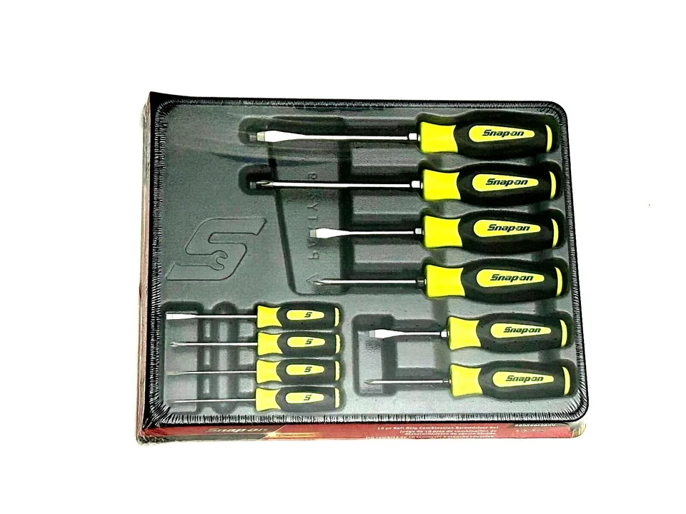 SNAP ON SGDX6040B HV 10Pc Combo Instinct Soft Grip Screwdriver Set Seal Hi Viz + - Image 2 of 4