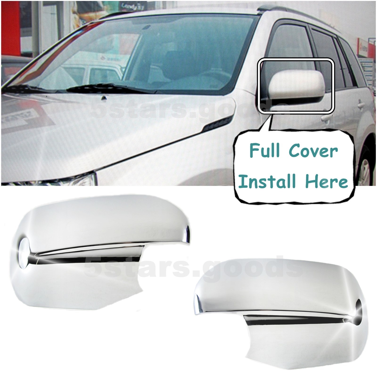 Chrome Side Rear View Mirror Covers Trims For 20062013 Suzuki Grand