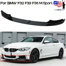 Performance Style Front Lip Splitter Kit For 14-20 BMW F32 F33 F36 M Sport Black
