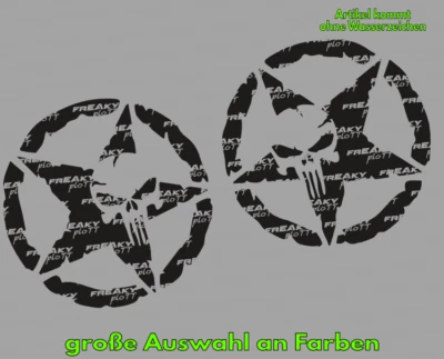 2 Stück Skull Aufkleber 8x8 cm Stern Totenkopf Auto Sticker Schädel PUNISHER - Bild 1 von 4