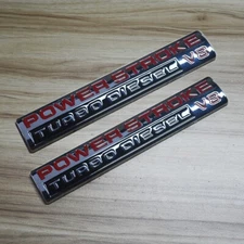 2Pc Left Right Door Emblems Badges Fit Power Stroke Turbo Diesel V8 Chrome