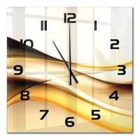 Glasuhr Wanduhr Mit FließEnden Zeigern Abstrakte Wellen Schwarze Zeiger 60X60 Cm