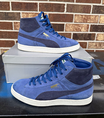 PUMA Suede Classic Mid Men s Mid Top Lace-Up Blue Suede 356340-17