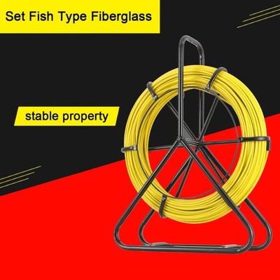 Fiberglass Fish Tape 328ft/100m Wire Puller with Stand Cable Diameter: 1/4''