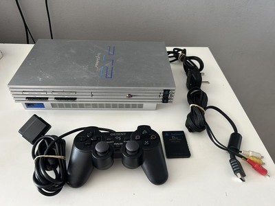 Sony PlayStation 2 PS2 Konsole Silber mit Controller Memory Card Strom + AV Kabel