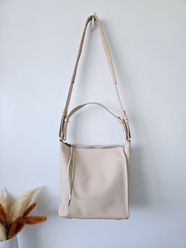 ALL SAINTS Pebbled Leather Shoulder/Crossbody Bag & Tethered Pouch (Powder Pink) - Picture 2 of 16