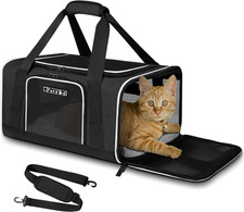 Pet Carrier 17X11X9.5 Alaska Airline Approved,Pet Travel Carrier Bag for Small C