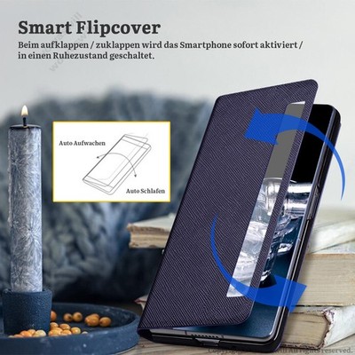 Echtleder Smart View Fenster Ständer Case Schutzhülle für HUAWEI Mate X5 Mate X3