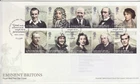 GB Stamps First Day Cover Eminent Britons, music, sport, author SHS Quote 2009