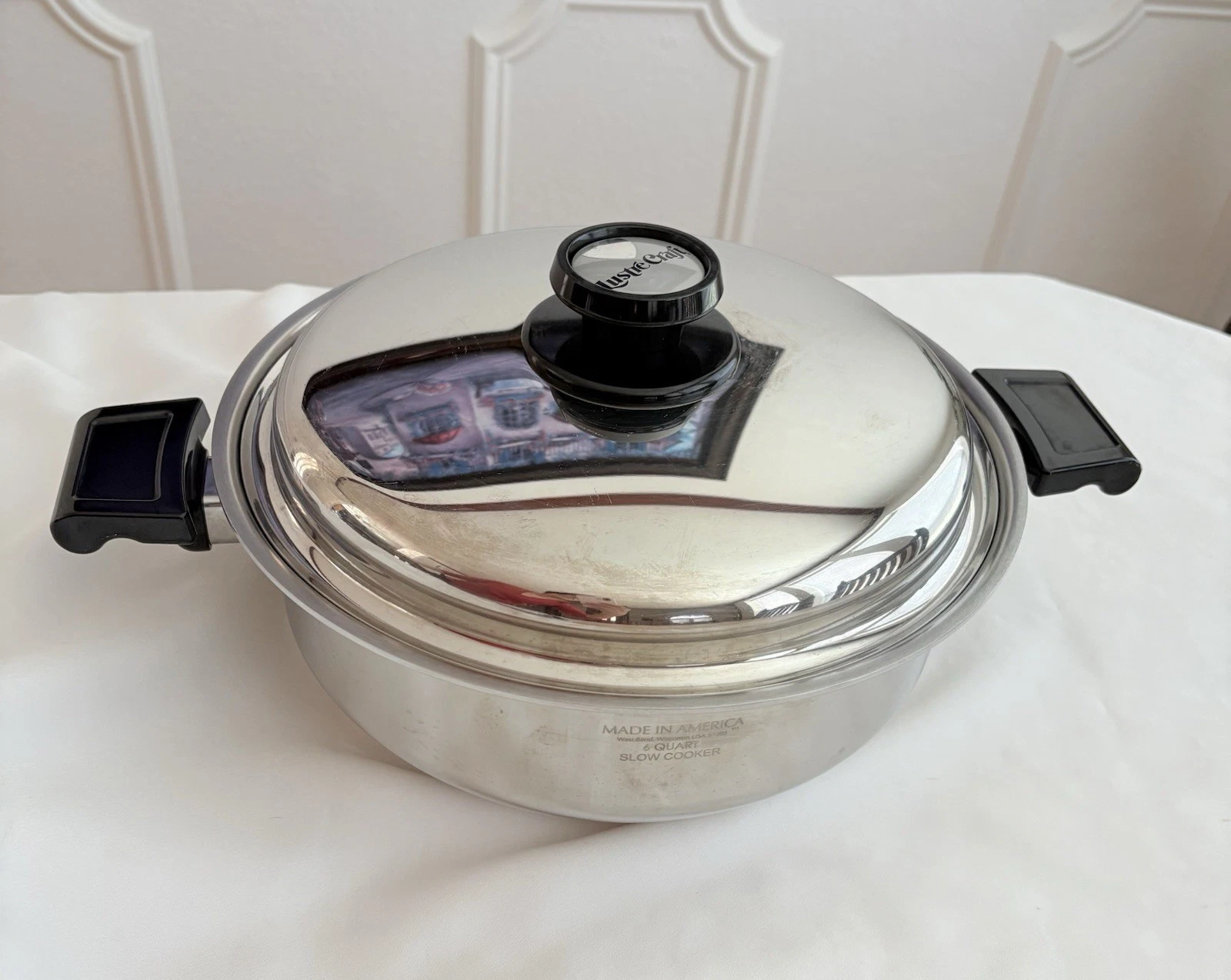 Lustre Craft West Bend 6 Qt Slow Cooker Pot w Lid Made USA -No Base