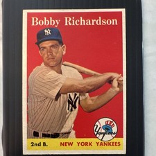 1958 Topps Bobby Richardson #101 New York Yankees MLB Base Player Name White