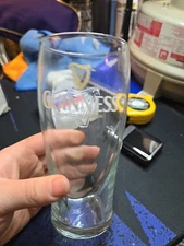 GUINNESS GLASSES HIGH GRAVITY BEER EMBOSSED HARP LOGO 20 OZ Glass