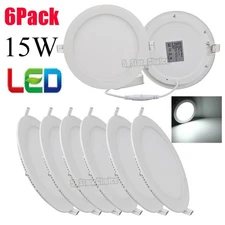 6 Pack 7 Inch LED Ceiling Lights Ultra-Thin Recessed Kit 6000K Daylight