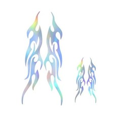 4 Pcs 12cm 29cm Flame Reflective Sticker for Car Flame Racing Sports Gradient