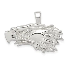 Sterling Silver 25mm Antiqued Eagle Head Pendant