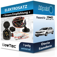 Towtec E-Satz 7Polig Universell Passend für Dacia Sandero Incl. Manual NEU