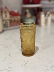Vintage amber pressed glass tumbler by Brockway Glass Company