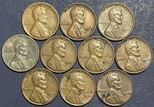Lincoln Cents. Lot Of 10. 1940-1949p. Average Circulated. Nice Starter Set Lincoln Cents. Lot Of 10. 1940-1949p. Average Circulated. Nice Starter Set