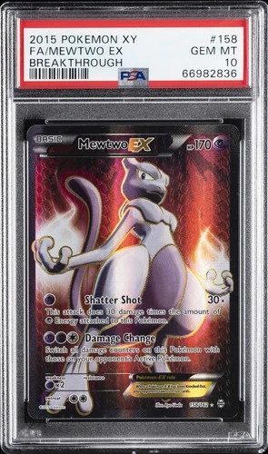 2015 POKEMON XY BREAKTHROUGH #158 FULL ART/MEWTWO EX PSA 10