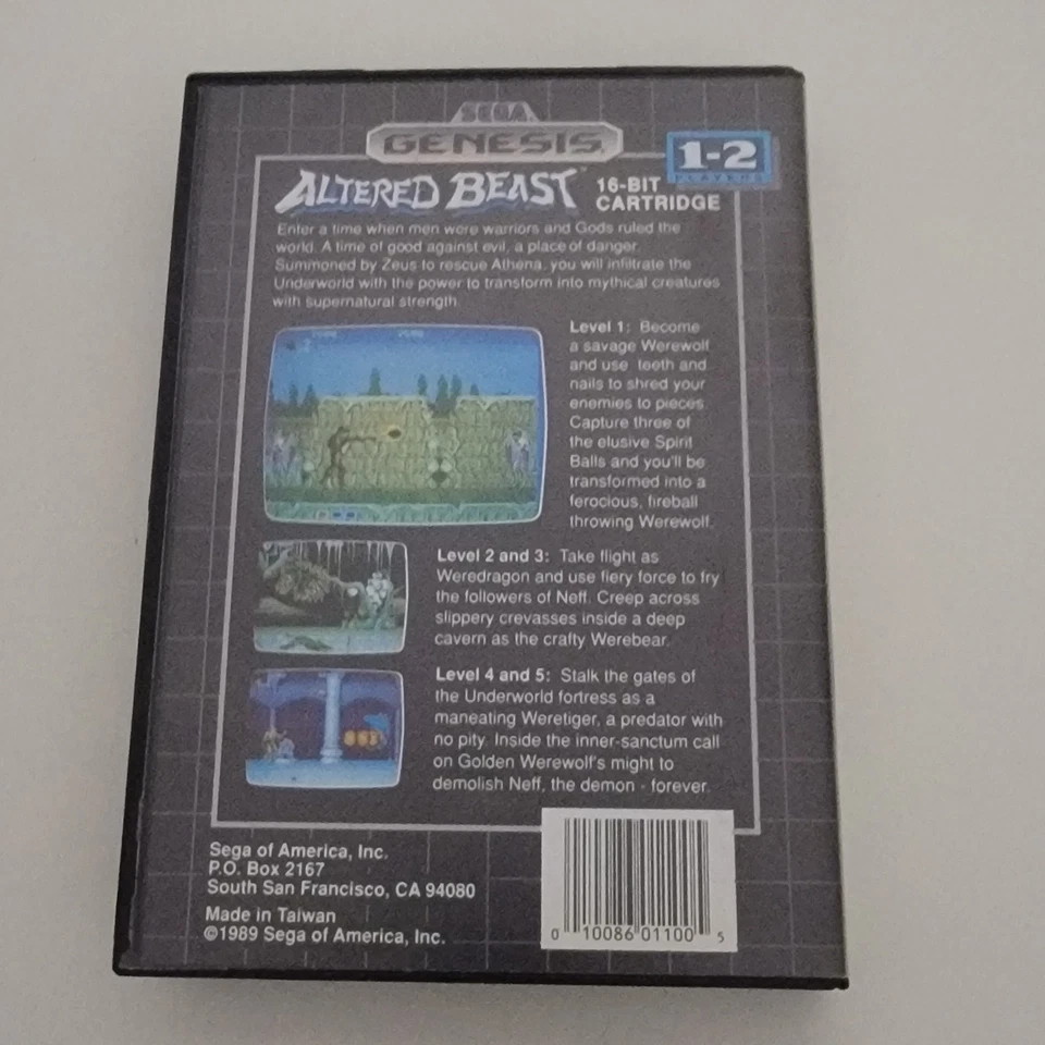 Altered Beast Video Game Sega Genesis Complete in Box CIB Cartridge Manual 1989 - Image 3 of 4