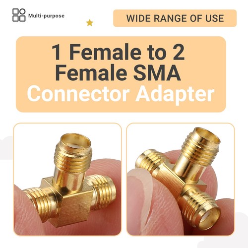 SMA Female to Two SMA Female Triple T Adapter connector 3 way Splitter M5W4 - Zdjęcie 2 z 7