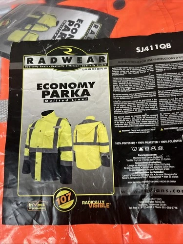 Radwear High Reflective Orange Parka -Size 2X 107 Compliant Sj411qb-3zos-2x image 3