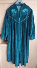 Morgenmantel ca.Gr. 46/48 wadenlang, petrol, selten gebraucht
