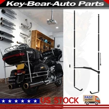 BlacK Harley Motorcycle Two Wheeled Modified flagpole Flag Pole Fixed Mount