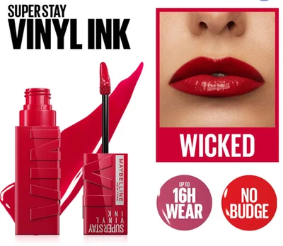 Rouge à Lèvres Liquide Superstay Vinyl Ink Brillant 50 Wicked tenue 16h Maybelli - Photo 1/4