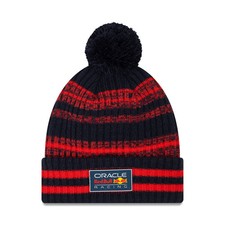 Red Bull Racing F1 Sustainable Bobble Beanie Adults - Night Sky/Hot Red