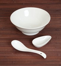 Japanisches Ramen Set . Suppensch&uuml;ssel, L&ouml;ffel und Ablage .  Made in Japan