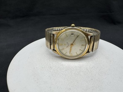 Vintage Revue Men's Sport Date Watch 34mm Gold Tone Manual Wind, Working
