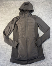 Tek Gear Mixed Media Hooded Jacket Black Women  s Size Small Activewear Running