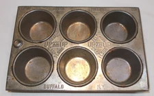 Vintage Muffin Tin 6 Hole Pan George Urban Milling CO. UP AN UP Cupcake Baking