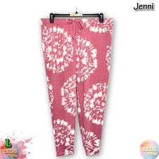NWT Jenni Women's L Ring Tie-Dyed Pajama Pants ONLY 100158804MS Rose