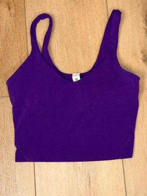 Lululemon Align Tank Top Top Size 8 College Purple Nulu Built-In Bra Cropped