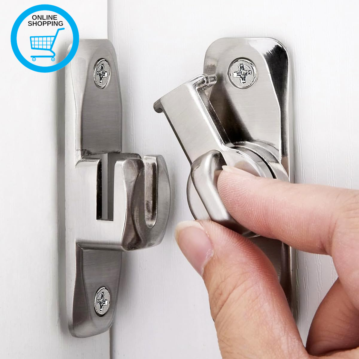 Flip Door Latch Lock, 90/180 Degree Right Angle Barn Door Gate Latches Lock Zinc