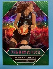 2021 Panini WNBA Prizm Fireworks #6 Sabrina Ionescu Green Liberty 