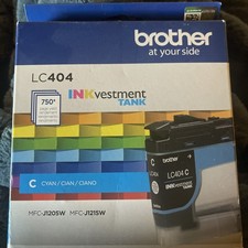 New Genuine Brother LC404 Cyan Ink Cartridge MFC-J1205W, MFC-J1205W XL