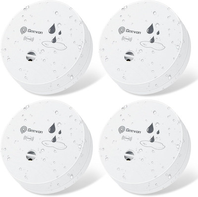 4 Pack Water Leak Detectors, 100Db Water Sensor Alarms Flood Detector for Baseme