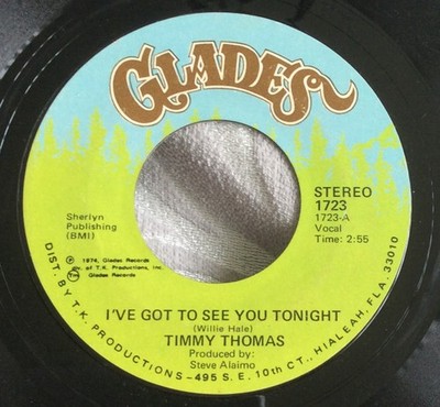 Timmy Thomas - I've Got To See You Tonight - Used Vinyl Record 7 - G8100z