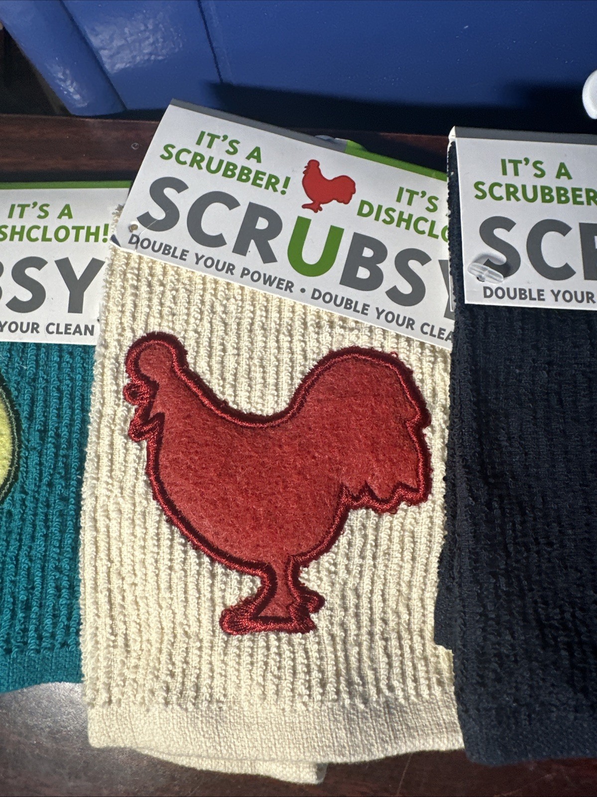 MU Kitchen Scrubsy Dish Cloth Set with Built In Scrubber, Set of 4