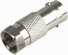Image of 10 x BNC Female Socket to F Plug Male Adaptor Connector Convert Existing Cable