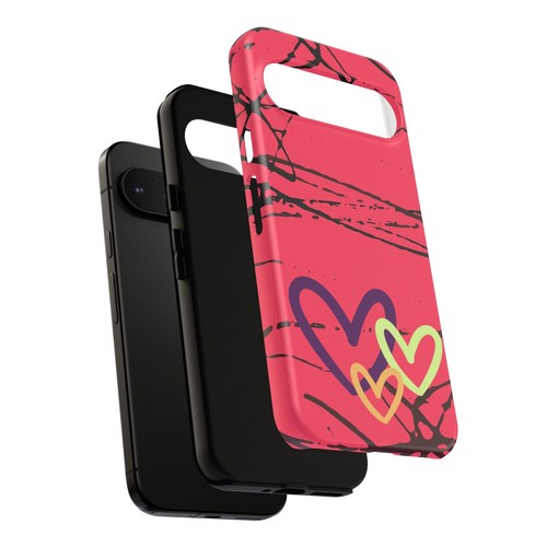 Graffiti hot Pink, Green, Orange Hearts Tough Phone Case fr Iphone Samsung Pixel - 第 134/285 張圖片