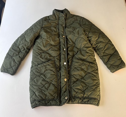 J.Crew Signature Petite Small Green Quilted Cocoon Puffer PrimaLoft Jacket Coat