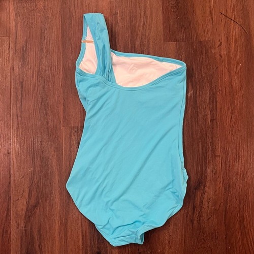 Michael Kors Mujer’s Tiffany Azul Icono Sólido Logo Bar Una Pieza Bikini Natación - Imagen 5 de 7